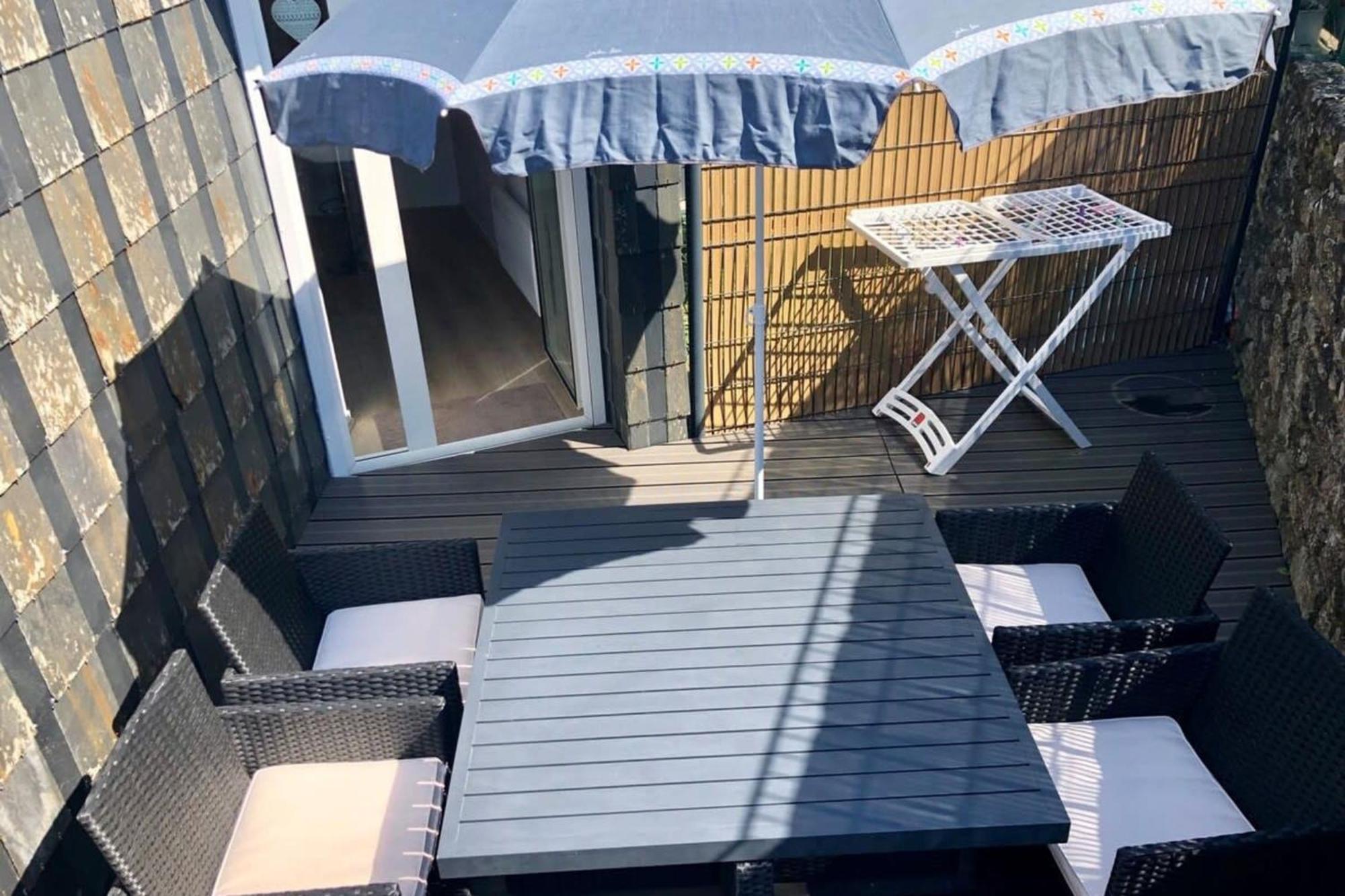 Jolie Maisonnette Cosy Bord De Mer Terrasse Guidel Exteriör bild